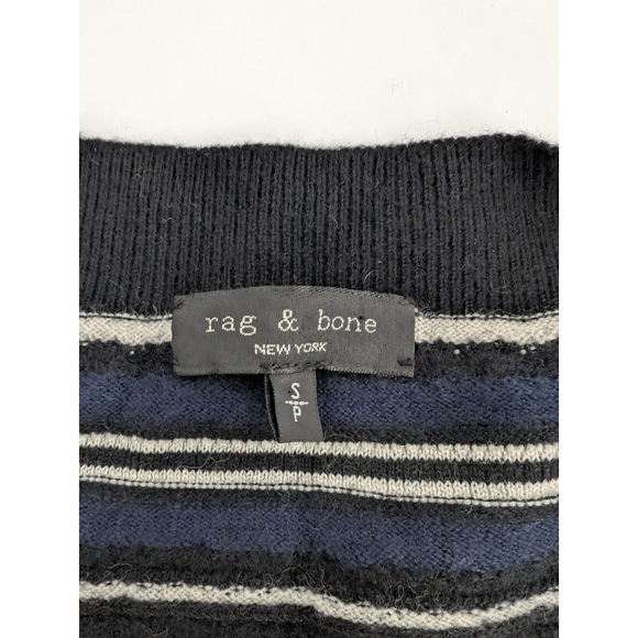 Rag and Bone Dianna Sweater Sz S Black Rugby Polo Preppy Oversize Retro - Picture 6 of 10